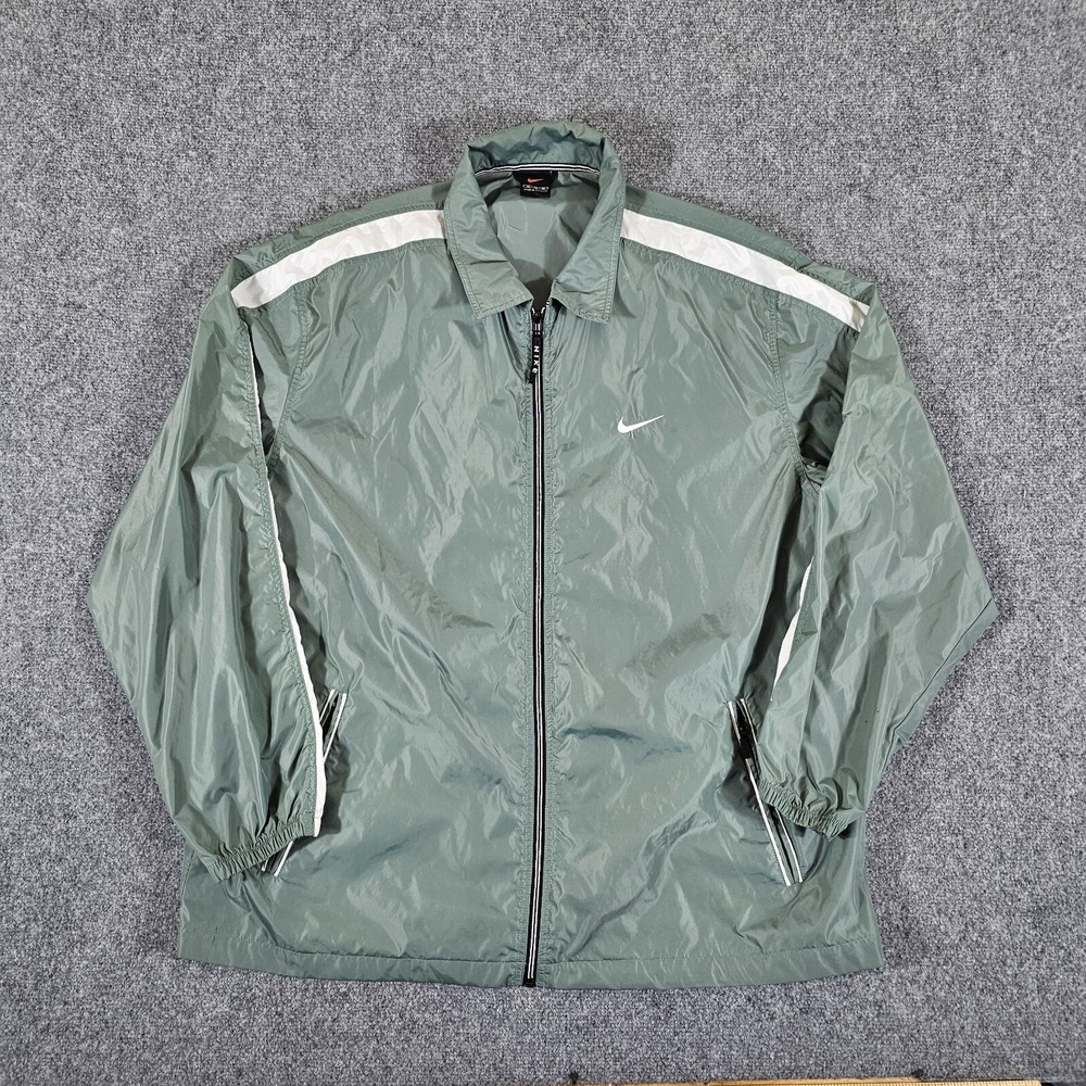 Vintage Late 90s Nike‎ Black/Red Tag Full Zip Windbreaker Teal Men's Size XL